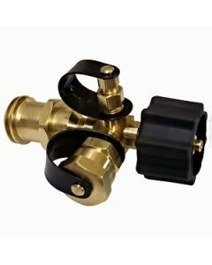 Propane Adapter Fitting; Tee Style; Brass; Single