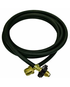 Propane Hose; 1/4 Inch Inside Diameter High Pressure Adapter Hose; Male POL (Prest-O-Lite) Number 60 Orifice With O-Ring And Plastic Handwheel x 1 Inch-20 Male Swivel; With Thermal Protection; 60 Inch Length; Thermoplastic And Brass
