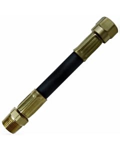 Propane Hose; 3/8 Inch Inside Diameter High Pressure Hose; 1/2 Inch Female Flare Swivel x 3/8 Inch MNPT; With Thermal Protection; 40 Inch Length; Thermoplastic And Brass
