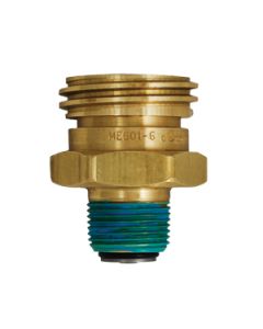 Propane Tank Valve; For Marshall Excelsior Propane Tank; Double Check Fill Valve; 1-3/4 Inch ACME x 3/4 Inch MNPT; Brass; With Cap And Cap Strap
