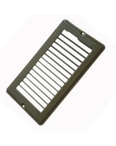Heating/ Cooling Register; 4 Inch Width x 8 Inch Length; 5-1/4 Inch Width Overall x 10 Length Overall; Without Damper; Brown
