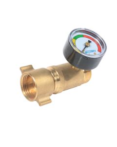 Fresh Water Pressure Regulator; Brass; Preset Pressure Range of 40-50 PSI; With Gauge; Single; Complies With CA and VT Regulations For Brass Content; With English/ French Language Packaging
