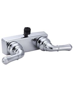 Shower Control Valve; Classical Series; 2 Valve; Single Piece Wall Mount; Washerless Cartridge Valve; 4 Inch Center Distance; 2 Hole Application; Lever Classical Handle; Chrome Plated; Plastic; With Vacuum Breaker Hose Connection
