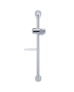 Shower Head Slide Bar; Polished Chrome Plated; Brass And Plastic; With Wall Bracket/ Shower Slider/ Clear Acrylic Soap Dish
