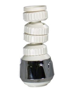 Aerator, Swivel With Stream And Spray, Chrome/white, Carded