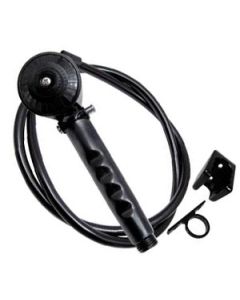Shower Head; Hand-Held With 60 Inch Vinyl Hose; For Interior/ Exterior Shower; Single Function Spray Setting; With Trickle Shut-Off; Black; Plastic; With Hose Guide Ring/ 3 Position Shower Head Bracket/ Mounting Hardware; With Blister Package
