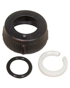 Faucet Spout Nut; Replacement For Phoenix Catalina Faucet Spout; Tubular; Oil Rubbed Bronze Coated; With O-Ring And Snap Ring; With Blister Package
