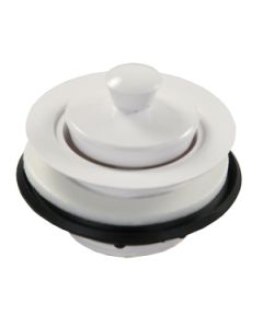 Sink Strainer; Fits Up to 2 Inch Drain Opening; White; Plastic; With Pop-Up Stopper/ Foam Gasket/ Locknut
