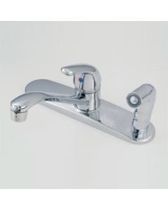 Single Lever Faucet Nickel Finish With On Deck Sprayer