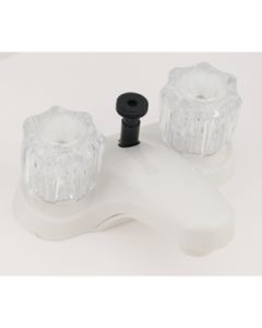 4u201d Lavatory Diverter W/Crystal Handles - White 