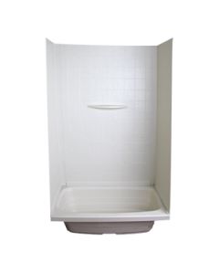24 X 36 X 59 Bath Tub Wall Surround; 1-Piece Design; Picture Frame Finish - Parchment