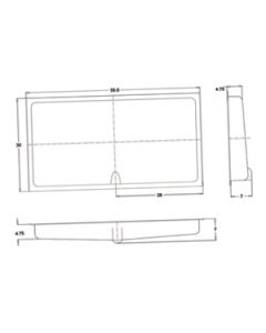 Waste Holding Tank; HT241B-SD; Can Be Used For Black Or Gray Water; 33 Gallon Capacity; 55-1/2 Inch Length x 30 Inch Width x 7 Inch Height; With 1-1/4 Inch Solvent Welded Mounting Flange; Black; Side Drain Location; ABS Plastic; With 3 Inch Spigot Fitting