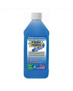Waste Holding Tank Treatment; Pure Power; Blue; Biological Treatment Used To Break Down Waste and Tissue; Without Formaldehyde; Fresh Clean Scent; Without Lubricant; Treats 40 Gallon Black or Gray Water Holding Tank; Use 2 Ounces Per 40 Gallons; 16 Ounce 