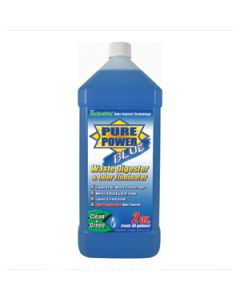Waste Holding Tank Treatment; Pure Power; Blue; Biological Treatment Used To Break Down Waste and Tissue; Without Formaldehyde; Fresh Clean Scent; Without Lubricant; Treats 40 Gallon Black or Gray Water Holding Tank; Use 2 Ounces Per 40 Gallons; 1/2 Gallo