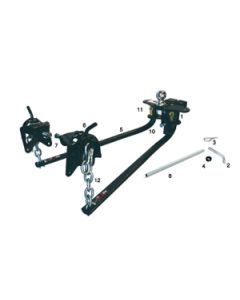 Weight Distribution Hitch Bar; Replacement Round Bar Kit; 1000 Pound Tongue Weight; Hitch Bar Only
