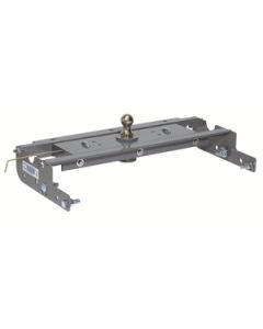Gooseneck Trailer Hitch; Turnover Ball Gooseneck; Direct-Fit; 30000 Pound Weight Carrying Capacity; Under Bed; Stow-A-Way Ball; Includes Side Plates/ Cross Members Mounting Hardware/ Center Section/ 2-5/16 Inch Ball/ Release Handle/ Safety Chain U-Bolt Ki