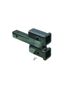 Trailer Hitch Receiver Tube Adapter; Fits 2 Inch Receiver And Adapts Two 2 Inch Receivers; 2 Inch Drop/ Rise; 10000 Pound Capacity; Powder Coat; Steel; Only For Towing A Car Behind A Motorhome; Not For Use With Any Type Of Trailer
