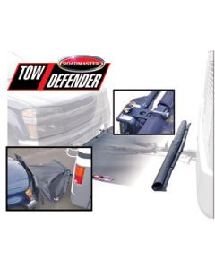 Towed Vehicle Shield; Tow Defender; Mounts To Tow Bar; Roll-Up; Vinyl Coated Mesh; Black
