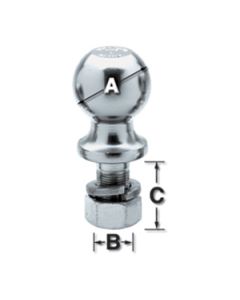 Trailer Hitch Ball; 2 Inch Ball; 6000 Pound Gross Trailer Weight Capacity; 1 Inch Diameter 2-1/8 Inch Long Shank; Stainless Steel
