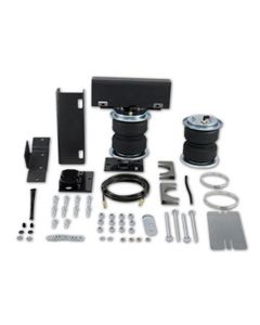 Helper Spring Kit; Load Lifter 5000 ™; Air Spring; Frame Mount; Upto 5000 Pounds Of Leveling Capacity; Air Adjustable From 5 To 100 PSI; Rubber; With Air Springs/ Brackets/ Roll Plate/ Air Lines/ Fittings/ Valves/ Heat Shield/ Installation Hardware; Air C