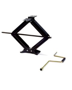 Leveling Jack; Use To Level Travel Trailer/ Fifth Wheel; Manual; Up To 5000 Pound Capacity; 4 Inch Minimum Height To 24 Inch Maximum Height; Scissor Type; Black; Without Crank Handle; Single
