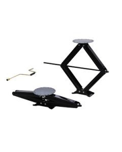 Leveling Jack; Use To Level Travel Trailer/ Fifth Wheel; Manual; Up To 5000 Pound Capacity; 5 Inch Minimum Height To 30 Inch Maximum Height; Scissor Type; Black; Without Crank Handle; Single
