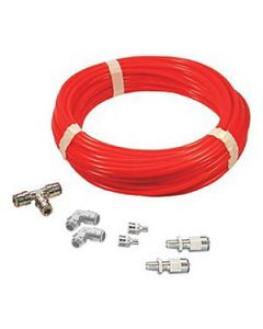 Air Line; 1/4 Inch Diameter; 18 Foot Length; Red; Includes Two 1/4 Inch NPT Elbow Fittings/One Union Tee/Two Inflation Valves
