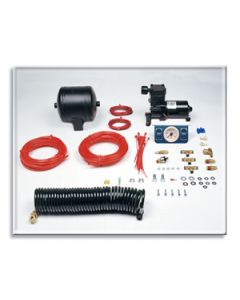 Helper Spring Compressor Kit; Dual Air Command II; Controls Two Air Springs Individually; Includes Heavy Duty Compressor/Air Tank/Wiring Harness/Sensors/Gauge/Air Line; Switch Operated
