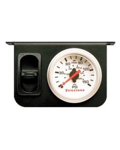 Gauge Air Pressure; Electric; 0-150 PSI; Analog Display; White Face/Chrome Bezel; Illuminated; Single Gauge With Paddle Switch
