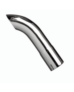 Exhaust Side Pipe Turnout; 2-1/4 Inch Inlet Diameter; 12 Inch Length; Double Chrome Plated; With Stainless Steel Low Profile Band Clamp