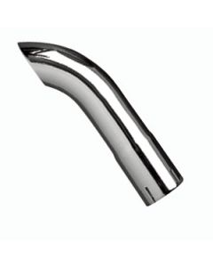 Exhaust Side Pipe Turnout; 4 Inch Inlet Diameter; 12 Inch Length; Double Chrome Plated; With Stainless Steel Low Profile Band Clamp