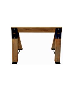 Saw Horse Bracket; Camper Packer; Rated Up to 6000 Pound When Grade 2 or Higher Douglas Fir Wood Without Knots is Used and Camper Jack Feet are Within 1 Inch Of The Ground; Does Not Include Lumber; 50 Inch Length When Fully Constructed; Makes 2 Stands