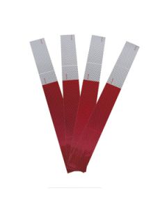 Reflective Tape; Light Reflective; 18 Inch Length x 2 Inch Width Strips; Red/ White
