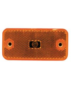 Clearance Light; Incandescent; Rectangular; 3-7/8 Inch Length x 1-7/8 Inch Width x 3/4 Inch Height; Amber Lens; Single; With 0.175 Inch Thick Closed Cell Cushion For Mounting; With Reflex; Without Trim
