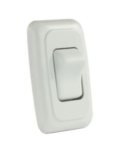 SINGLE ROCKER SWITCH ASSEMBLY W/BEZEL, WHITE
