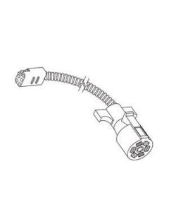 Trailer Wiring Connector Adapter; 7-Way Blade To Square 6 Pin; 36 Inch Wire; Red; For Use On Coachmen/ Viking Trailers
