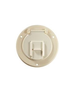 Basic Cable Hatch, Round, Col White -- 4.3" x 2.3" (Replaceable Lid)
