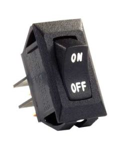 Multi Purpose Switch; 12 Volt; 16 Amp At 125 Volt AC/ 12 Amp At 250 Volt AC/ 3/4 Horsepower At 125 To 250 Volt AC/ 10 Amp At 14 Volt DC; Single Switch; Single Pole Single Throw (SPST); Rocker; 1.125 Inch x 0.550 Inch Cutout; 1.120 Inch x 0.547 Inch (Switc