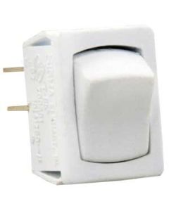 Multi Purpose Switch; 16 Amp At 125 Volt AC/ 16 Amp At 250 Volt AC/ 3/4 Horsepower At 125 To 250 Volt AC/ 10 Amp At 14 Volt DC; Single Pole Single Throw; Mini On/ Off Switch; Rocker; 0.756 Inch x 0.508 Inch Cutout; 0.745 Inch x 0.500 Inch; Non-Lighted; Wh