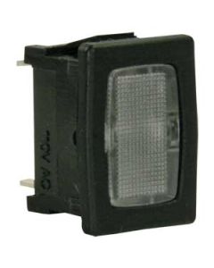 Power Indicator Light; Use With JR Products Snap In Cover Part Number 13125; LED; 0.687 Inch x 0.500 Inch (Cutout Size); 0.812 Inch x 0.625 Inch (Switch); 16 Amp At 125 Volt AC/ 3/4 HP/ 10 Amp At 250 Volt AC 1/2 HP/ 10 Amp At 12 Volt DC; Red Snap In Cover