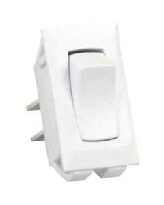 Multi Purpose Switch; 16 Amp At 125 Volt AC/ 12 Amp At 250 Volt AC/ 3/4 Horsepower At 125 To 250 Volt AC/ 10 Amp At 14 Volt DC; Single Pole Single Throw; Rocker; 1.125 Inch x 0.550 Inch Cutout; 1.120 Inch x 0.547 Inch (Switch); Non-Lighted; White
