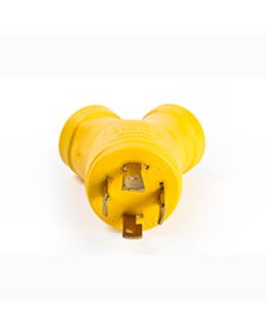 Power Cord Adapter; Power Grip ™; Adapt 30 Amp Generator Plug Receptacles To Two 15 Amp Receptacles; Y-Type; Non Locking; Not Waterproof; Without Plug Head Handle
