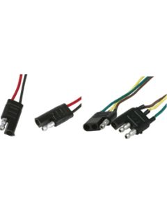 Trailer Wiring Connector; 6-Way Flat; 18 Gauge; 12 Inch Lead Wire Length; With Header Bag

