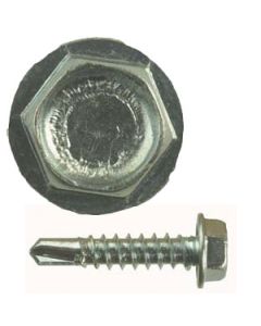 Screw; Self Tapping Type; 8 Inch x 1/2 Inch Length; Unslotted Hex Washer Head; Case Of 100; Zinc Plated