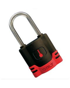 Padlock; Key Type - Uses Automotive Key; 5/16 Inch Diameter Shackle; 2 Inch Height x 0.95 Inch Width Shackle Clearance; General Purpose; Chrome Plated; Black And Red; Steel; With Stainless Steel Lock Shutter And Protective Jacket; For 2005 To 2021 Chevrol