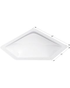 Skylight; 4 Inch High Bubble Type Dome; Neo Angle; For 24 Inch Length x 12 Inch Width Opening; 28 Inch Length x 15 Inch Width Flange; White; Polycarbonate; Without Blind; Single
