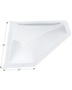Skylight; 4 Inch High Bubble Type Dome; Neo Angle; For 28 Inch Length x 10 Inch Width Opening; 32 Inch Length x 13 Inch Width Flange; White; Polycarbonate; Without Blind; Single
