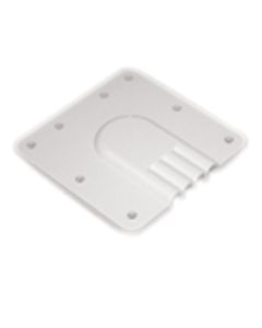 TV Cable Entry Plate; Quad Cable; Entry Plate Only Without Connector; For Roof Mount; Weather Proof; Silver; Plastic; With Mounting Screws; Retail Package
