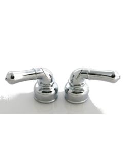 Faucet Handle; Fits All American Brass Kitchen/ Lavatory Faucet; Teapot Handle; Chrome Plated; With Hot And Cold Button; Without Retail Packaging
