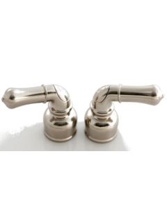 Faucet Handle; Fits All American Brass Kitchen/ Lavatory Faucet; Teapot Handle; Brushed Nickel Plated; With Hot And Cold Button; Without Retail Packaging
